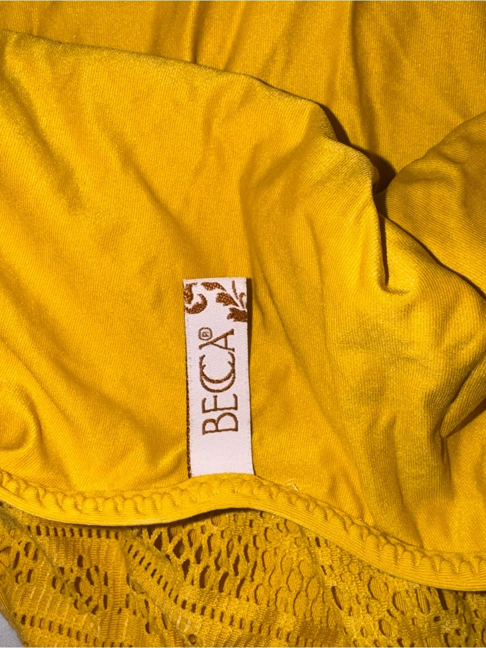 Becca Mustard Yellow One-Piece Swimsuit - Picture 4 of 4